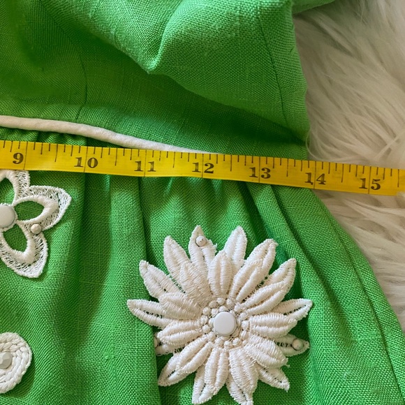 VINTAGE RETRO 60s 70s DAVIDSONS INDIANAPOLIS KELLY GREEN FLORAL MAXI DRESS - Picture 5 of 6